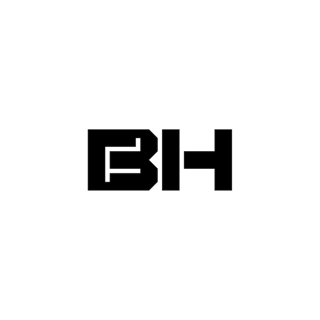 Bh monogram logo design letra texto nome símbolo logotipo monocromático alfabeto caractere logotipo simples