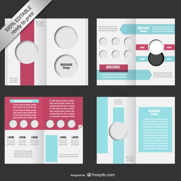Vetor bi-fold brochura editável mock-up