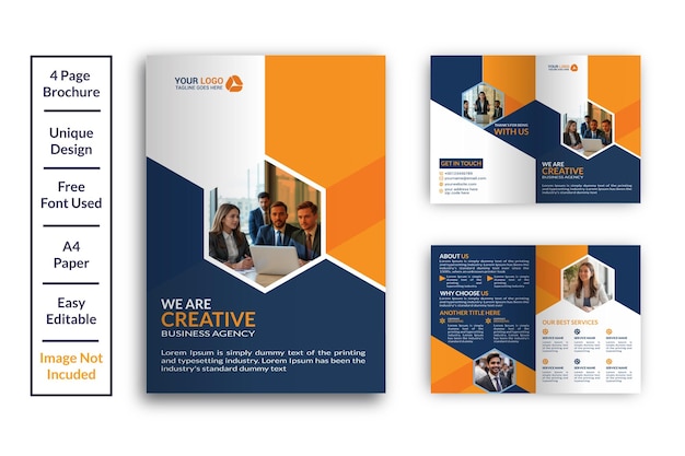 Bi Fold Modelo de design de brochura de negócios corporativos Business Bi Fold Design de brochuras corporativas