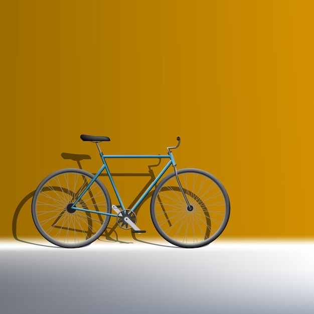 Bicicleta 3D Perto da Parede Laranja Transporte Ecológico