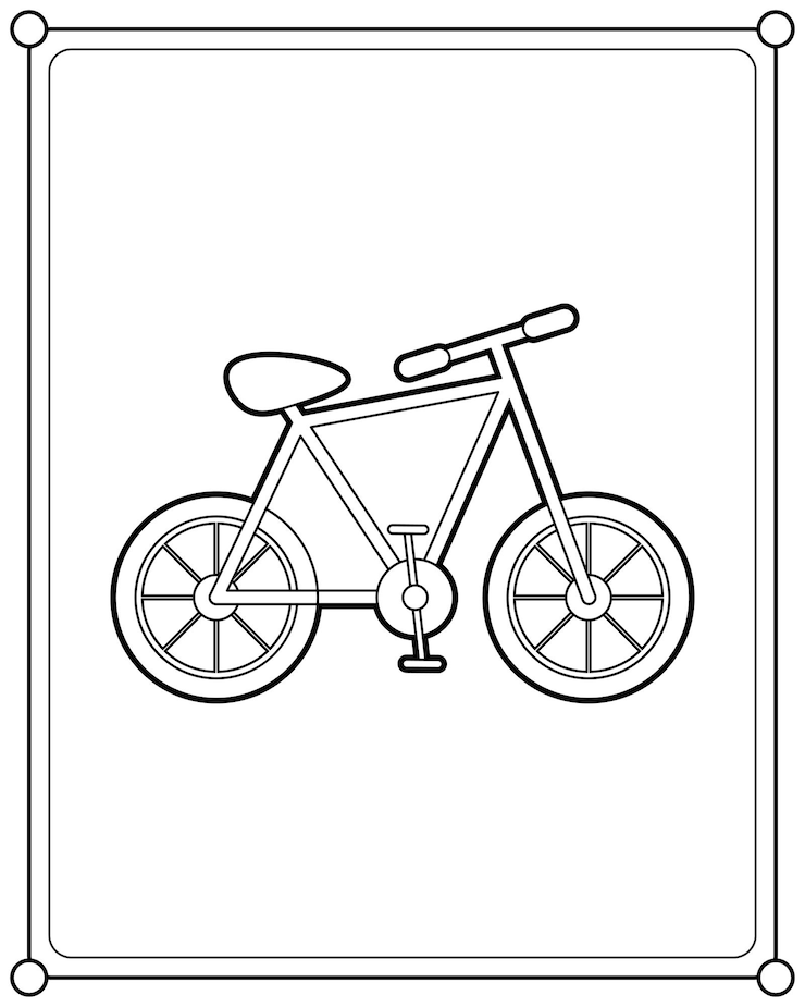 Vetor bicicleta adequada para ilustração vetorial de página para colorir infantil