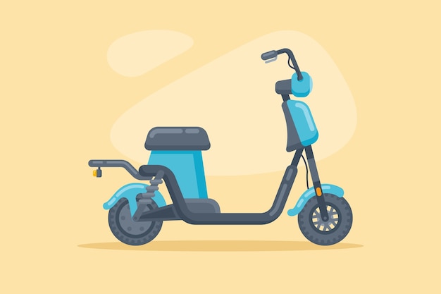 Vetor bicicleta elétrica moderna ou scooter em estilo simples
