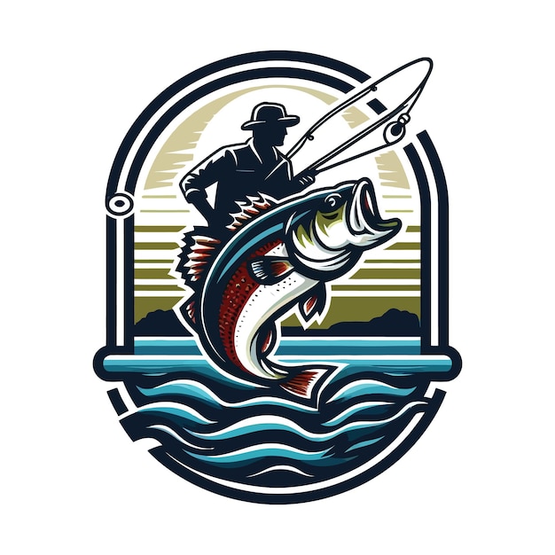 Vetor big bass fish vector logo for t shirt design