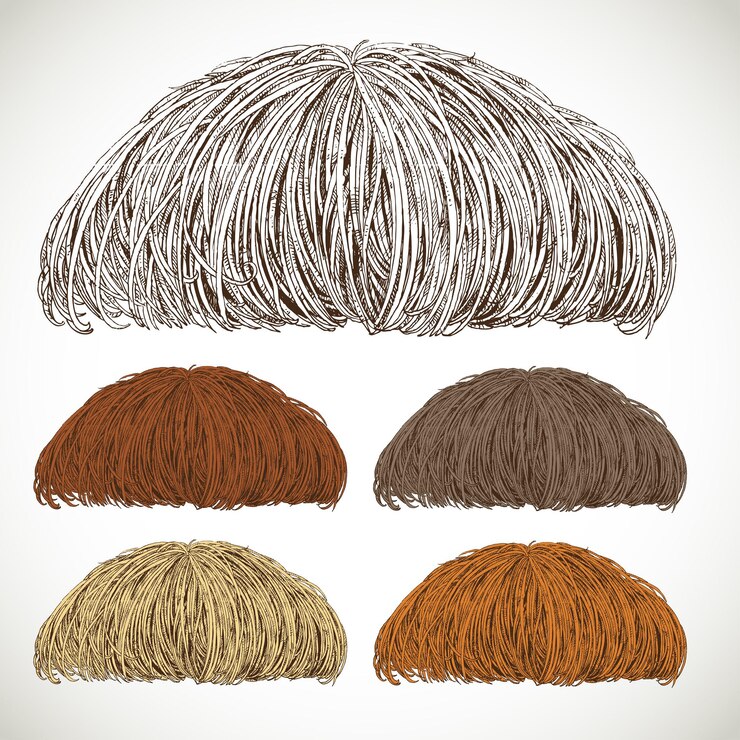 Vetor bigode retrô conjunto 2