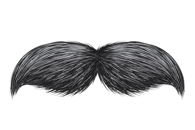 Bigode retro vintage realista isolado