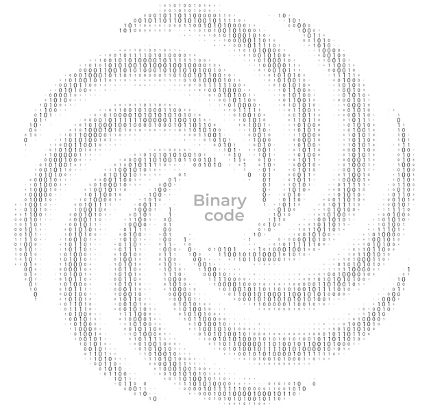 Binary code spiral abstract digital background with data flow made of zero and one digits symbol of information technology coding artificial intelligence and virtual cyberspace network