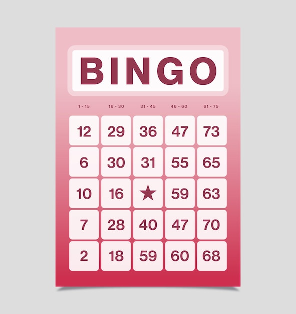 Bingo card colourful fun game red bingo card template v5 em vector eps