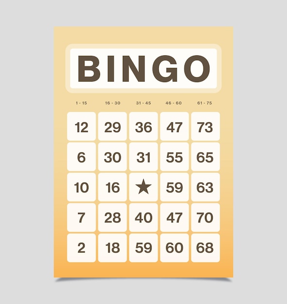 Vetor bingo card colourful fun game template de cartão de bingo amarelo v3 em vector eps