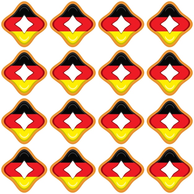 Vetor biscoito com padrão com país de bandeira alemanha em biscoito saboroso