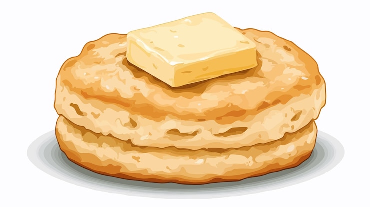 Vetor biscoito delicioso com um quadrado de manteiga combinando conceito de lanche