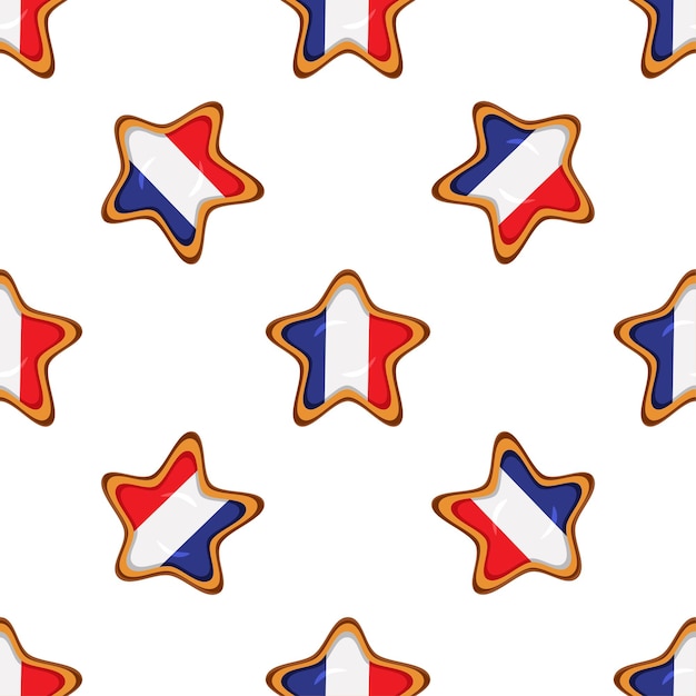 Biscoito padrão com país de bandeira França em biscoito saboroso