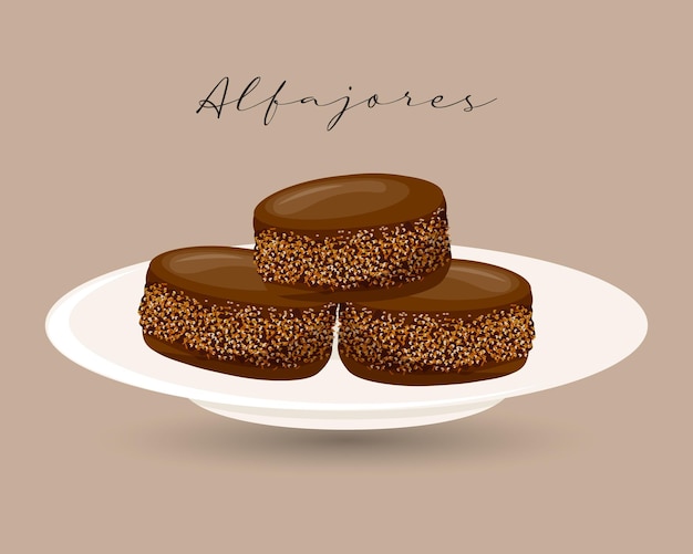 Biscoitos alfajores de chocolate, sobremesa, cozinha latino-americana, cozinha nacional argentina. comida