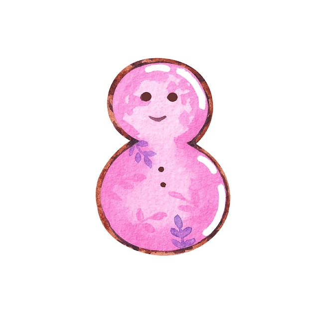 Biscoitos aquarela em forma de boneco de neve