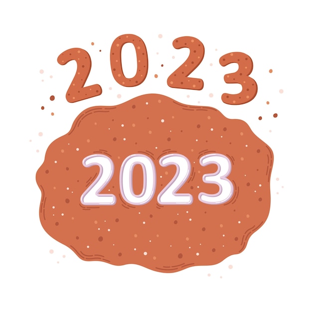 Biscoitos de gengibre de ano novo 2023. processo de fazer biscoitos caseiros. formas para cortar pão de gengibre