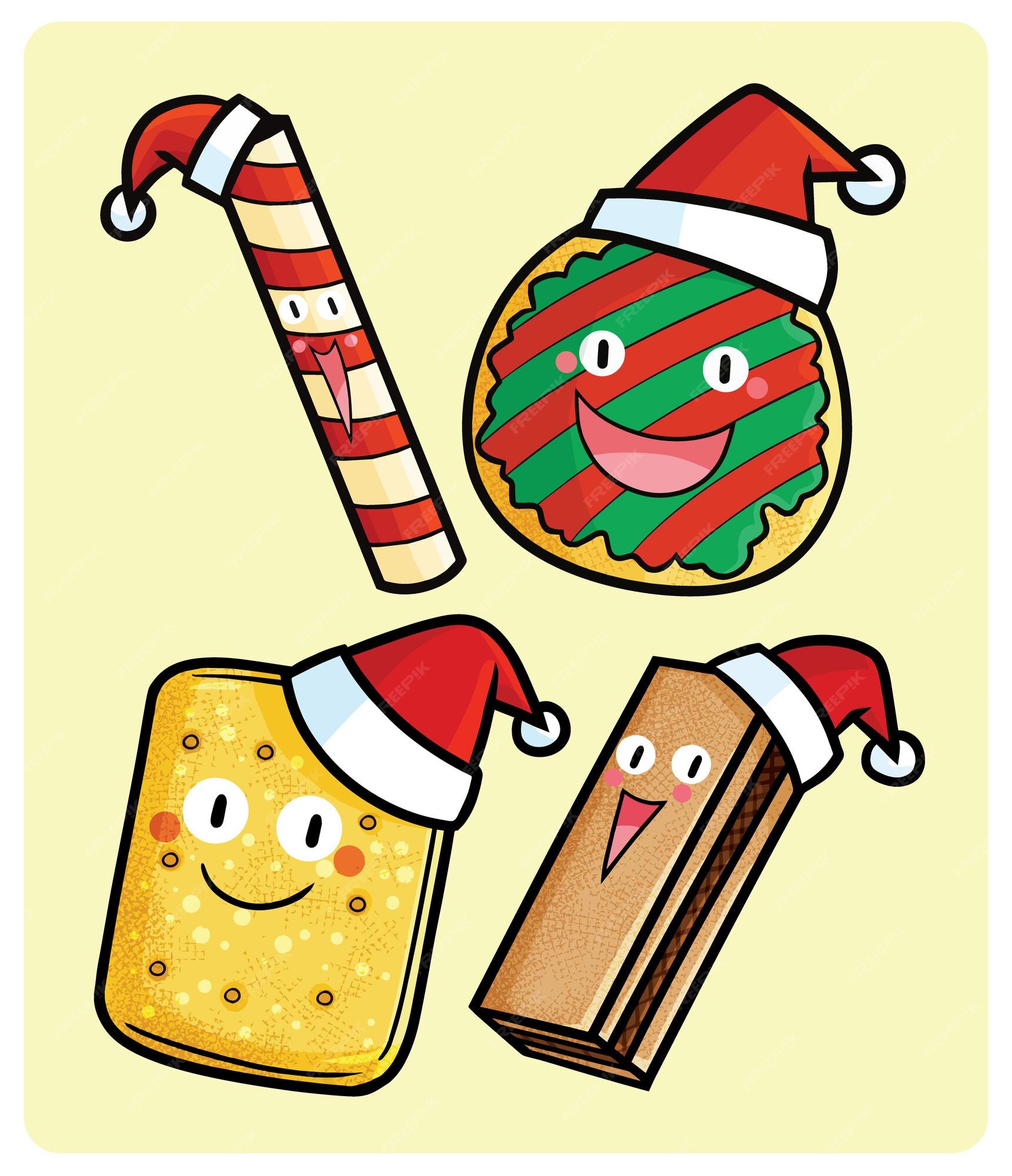 Como desenhar Biscoito de Natal Kawaii