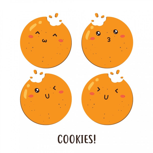 Biscoitos felizes fofos vector design