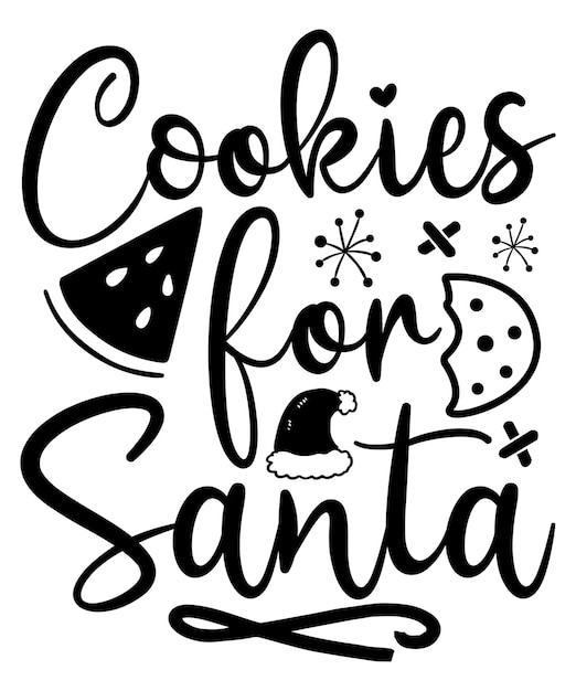 Biscoitos para o papai noel, letras manuscritas com fundo branco para impressão