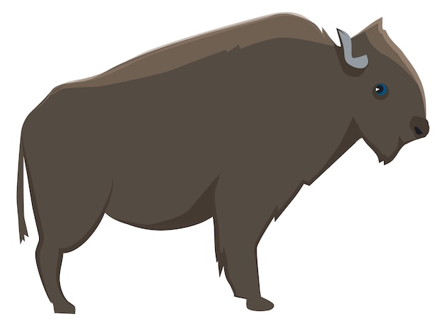 Bison ícone vaca selvagem personagem fauna da américa do norte
