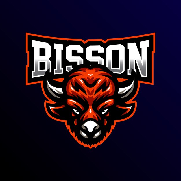 Bisson mascote logotipo jogos esport ilustração