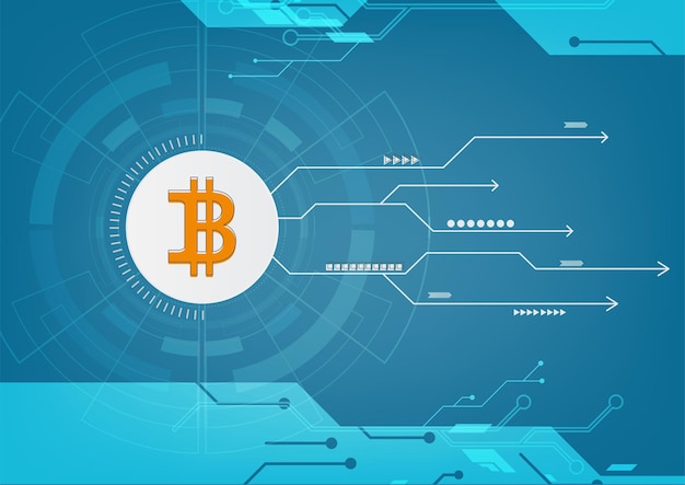 Bitcoin abstrata crypto moeda blockchain tecnologia ilustração de fundo