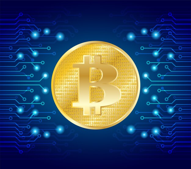 Vetor bitcoin dourado