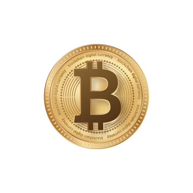 Vetor bitcoin moeda de ouro btc token de moeda digital