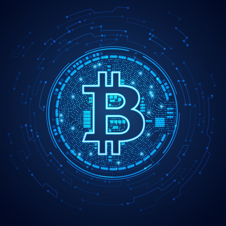 Vetor bitcoin pontilhado