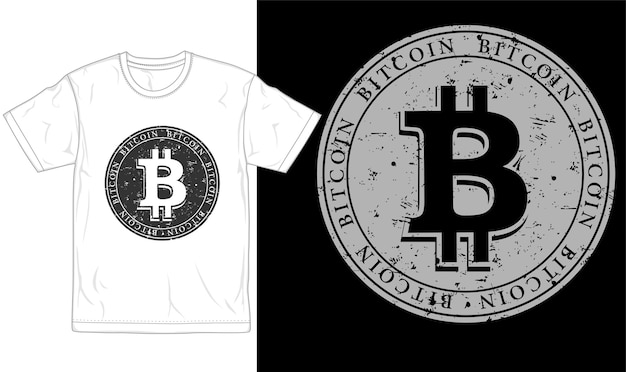 Bitcoin t shirt design gráfico tipografia e logotipo