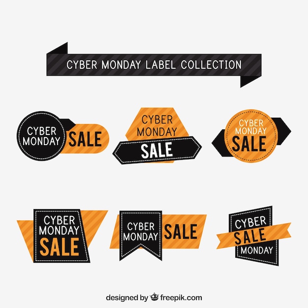 Black e orange cyber monday emblemas