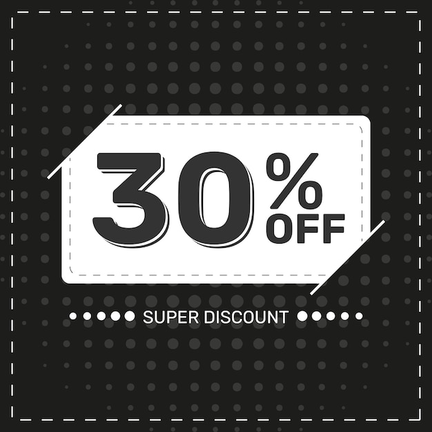 Vetor black friday 30 off super desconto promoção de desconto oferta especial 30 desconto