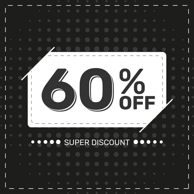 Vetor black friday 60 off super desconto promoção de desconto oferta especial 60 desconto