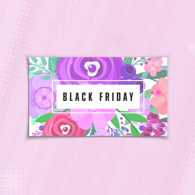 Black friday, banner de flores em liquidação