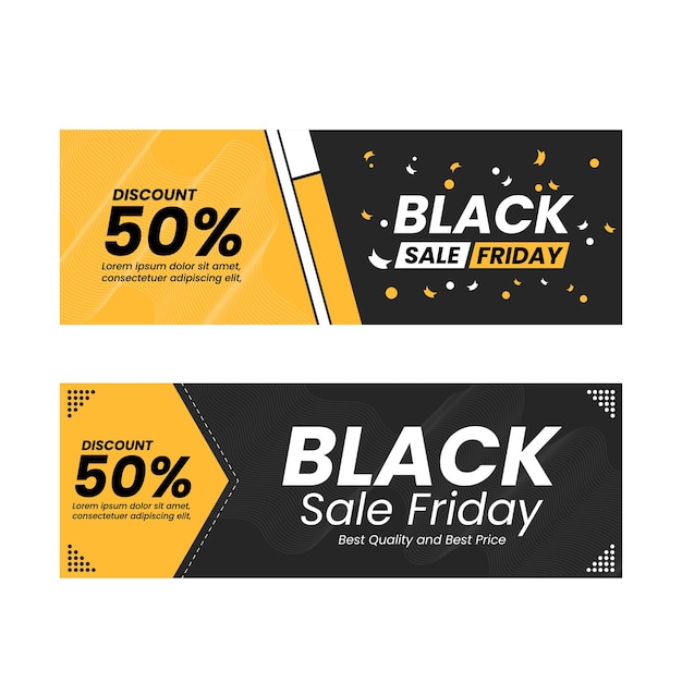 Black Friday Banner Premium Vector Template Design (Desenho de modelo vetorial da sexta-feira negra)