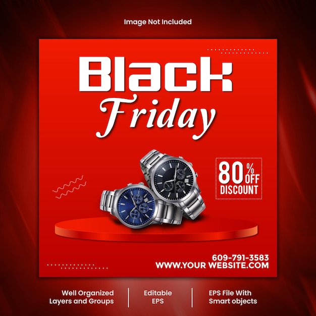 Black Friday design de postagens de mídia social modelo vetorial