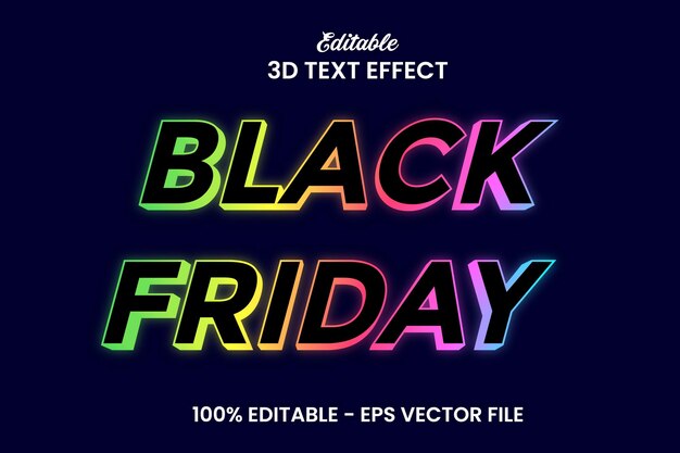 Black Friday Efeito de texto editável Arquivo vetorial Eps editável