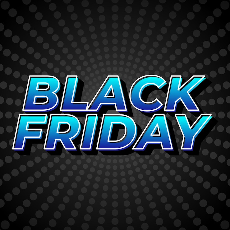 Vetor black friday efeito de texto em cores completas com estilo tridimensional para anúncios de mídia social