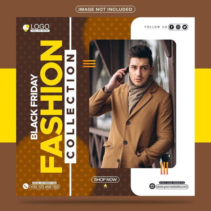 Black Friday Fashion Collection for Men Social Media Post Template Design