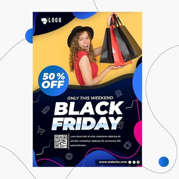 Vetor black friday flyer a5 vertical