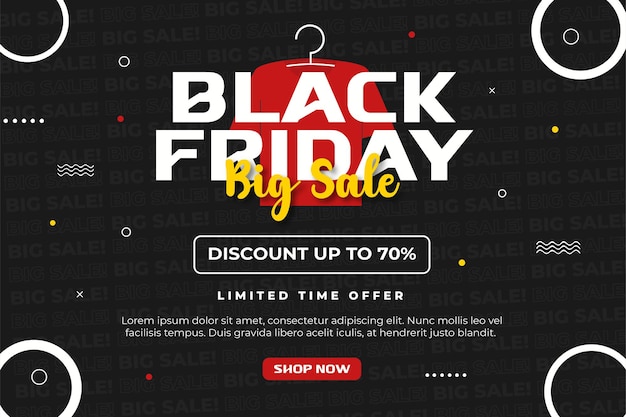 Vetor black friday sale banner design template