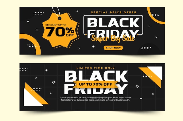 Vetor black friday sale banner design template