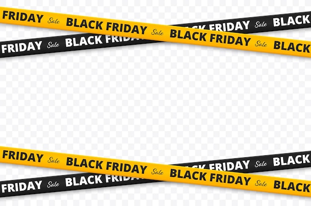 Black friday sale black friday fitas ilustração vetorial isolada