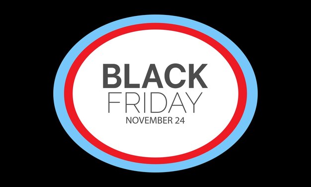 Vetor black friday sale discount shopping concept comemorado em 24 de novembro modelo vetorial para design de cartaz de cartão de banner de fundo