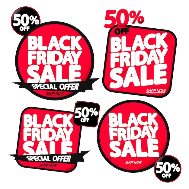 Black Friday Sale modelo de design de banner ilustração vetorial de tag de desconto