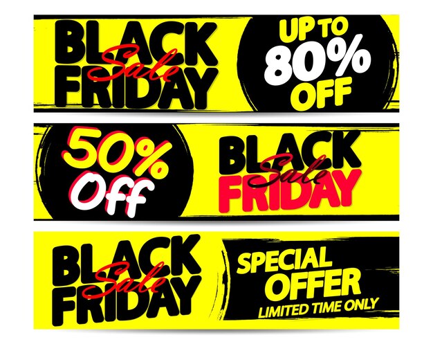 Black Friday Sale modelo de design de banner ilustração vetorial de tag de desconto
