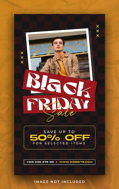 Vetor black friday super sale instagram story post design template (template)