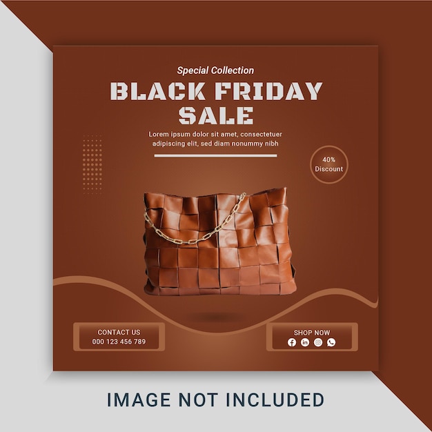 Black Friday Venda mídia social pós-tamplate design premium