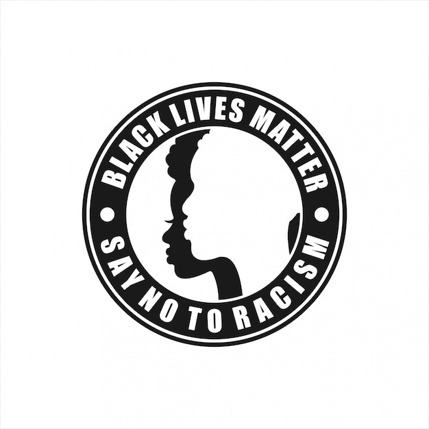 Black lives matter diga não ao racismo logo design