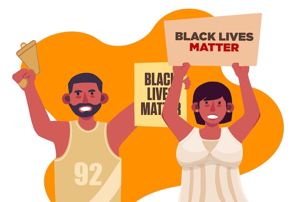 Vetor black lives matter papel de parede ilustração do banner