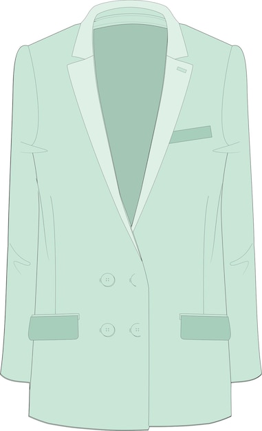BLAZER FEMININO COLAR COLORO AQUECIDO DUPLO RELAX FIT COLOR BLOCK pacote técnico modelo de desenho técnico