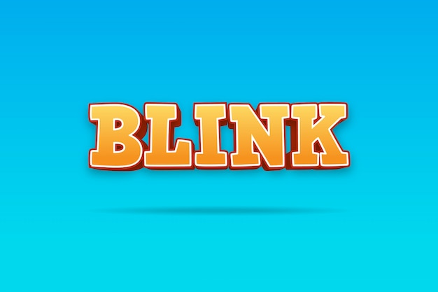 Vetor blink - efeito de texto 3d laranja